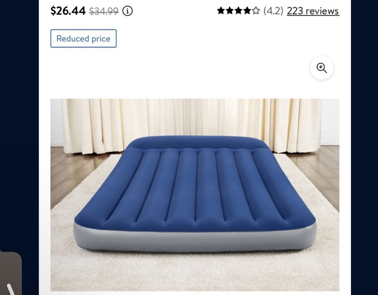 Bestway 12" Full Air Mattress with Built-in Pump & Antimicrobial Coating