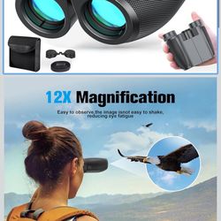🔥Brand new🔥 12x25 for Adults and Kids Night Vision Binoculars Compact Binocular Waterproof Binocular Wide Field of View for Bird Watching,Hiking,Hun