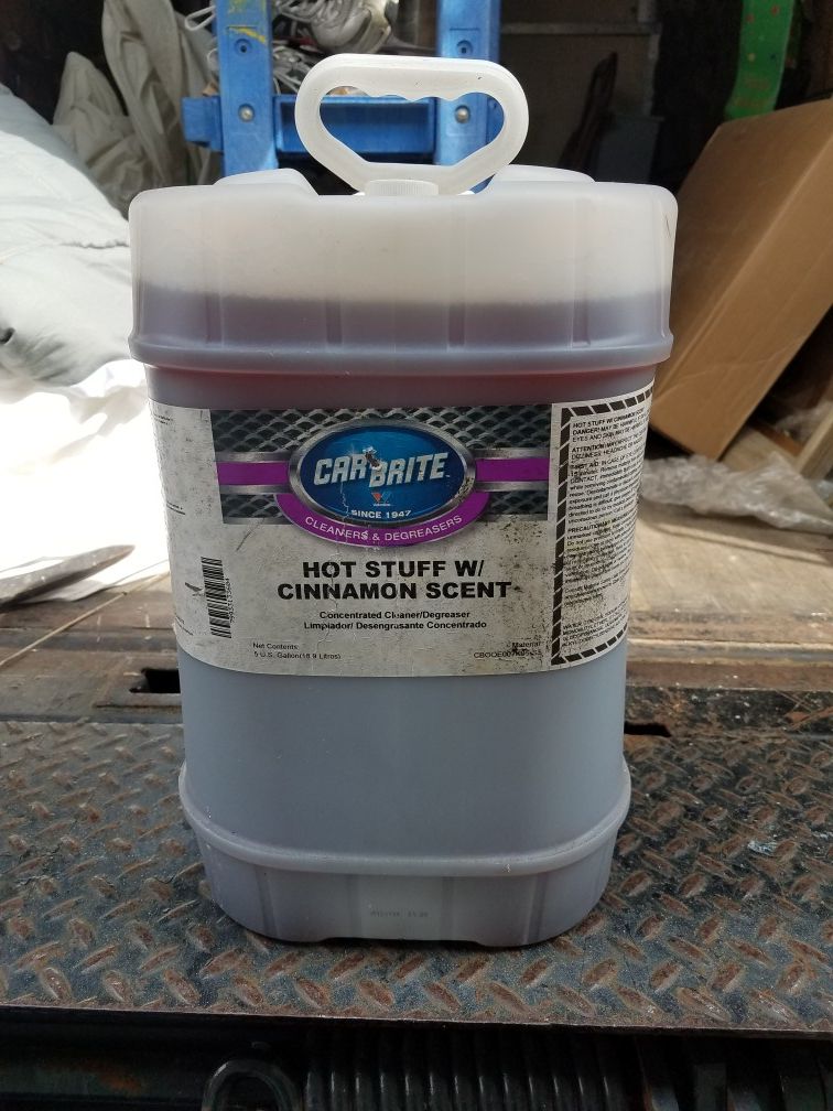 Car Brite, Hot Stuff w/ cinnamon scent, cleaner/degreaser. 5 gallons.