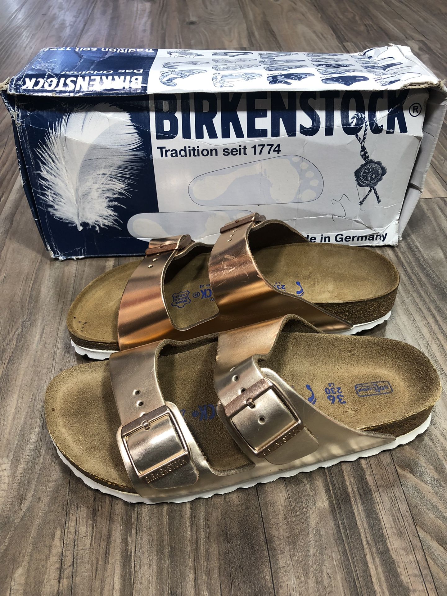 Birkenstock Copper Leather Arizona Soft