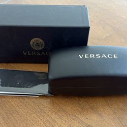 Versace hard shell Leather glasses case (new in box with microfiber cloth)
