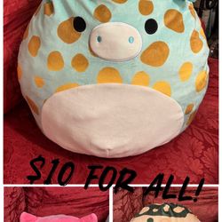 One Large And 2 Medium Squishimallows Plushy Toys 