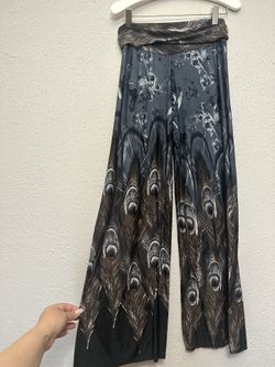 Black and Gray Ombre Wide-Leg Trousers