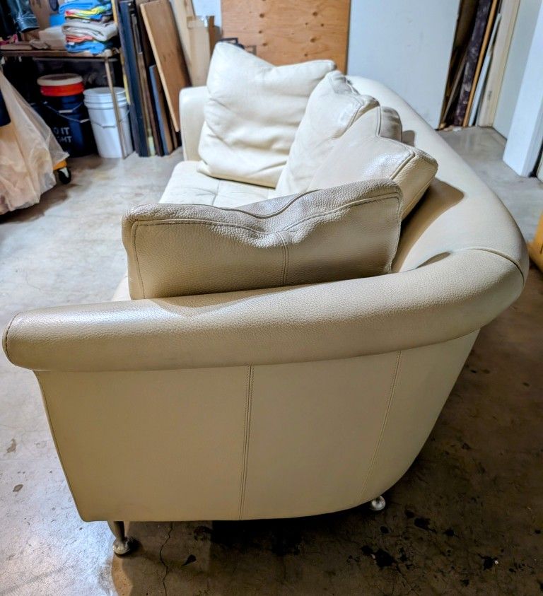 White leather couch