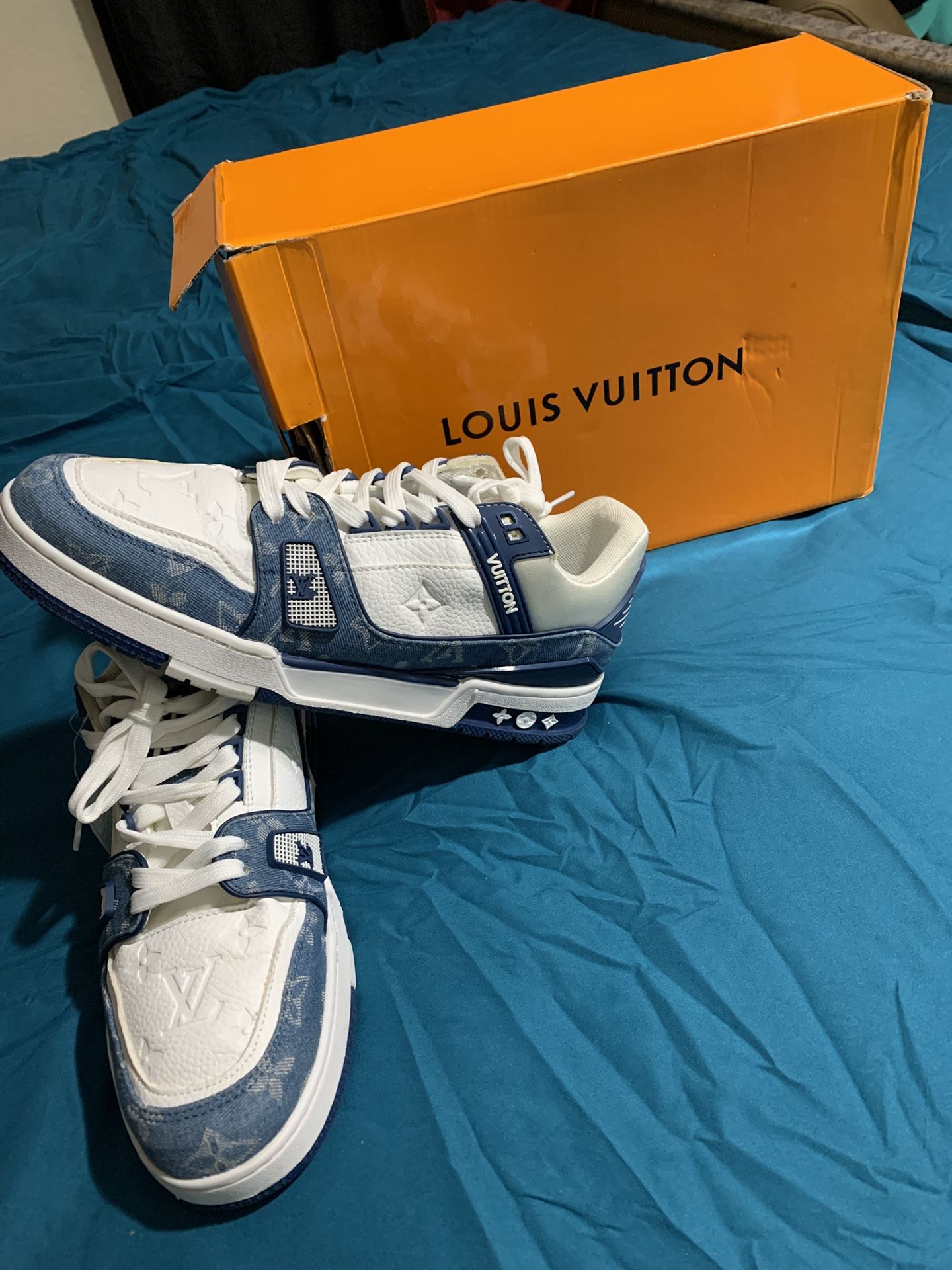 Louis Vuitton LV x Virgil Trainer Blue Rare Exclusive LV 9.5 Abloh Denim