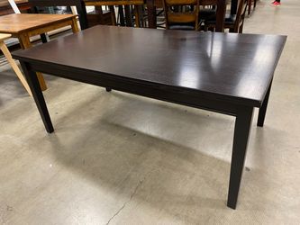 GANGSO Espresso Finished Dining Table with Pocket Leaf Extensions
