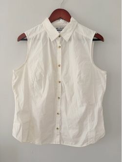 Columbia women’s white shirt sleeveless button down cotton size XL