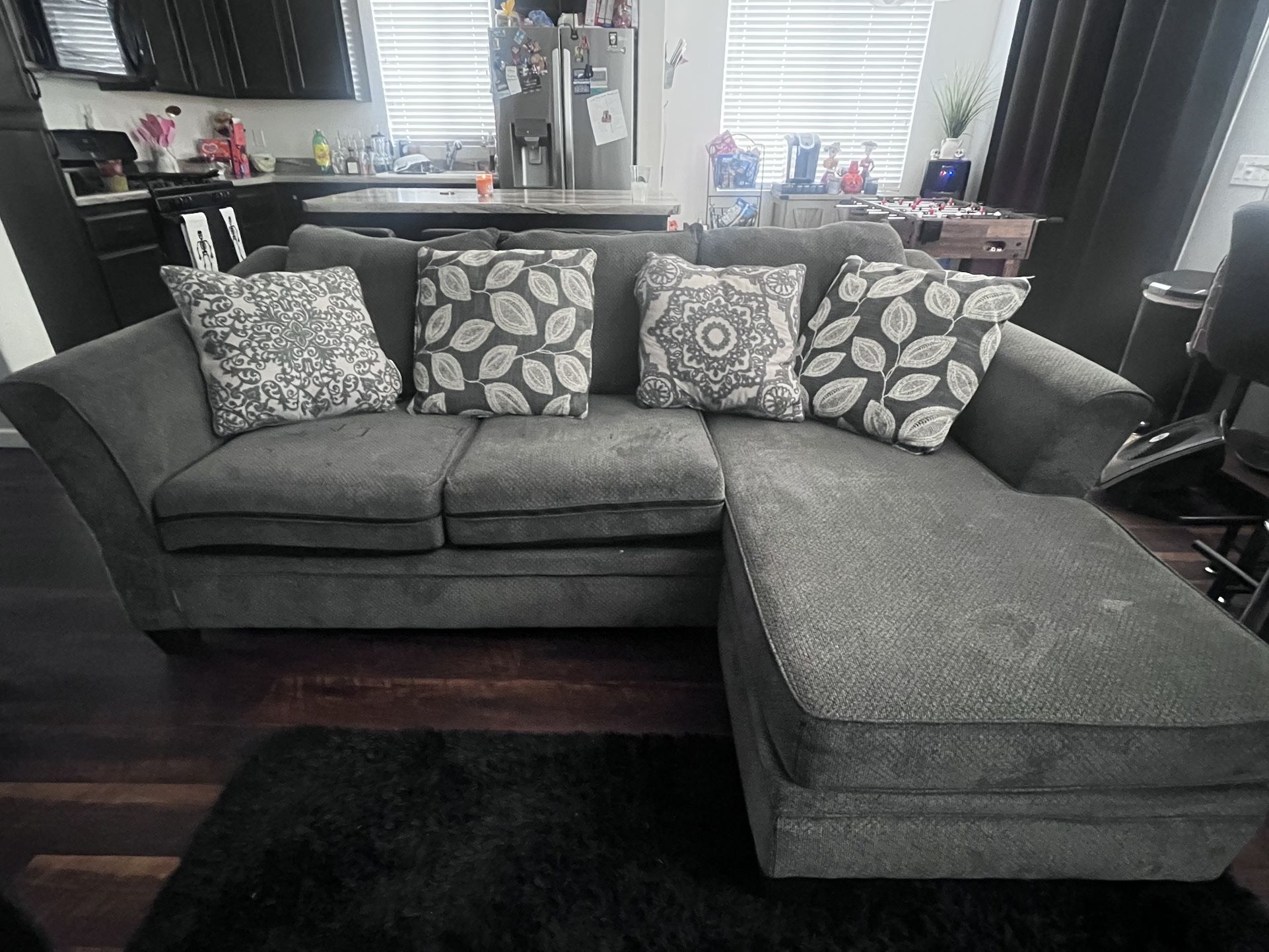 dark heather grey sofa