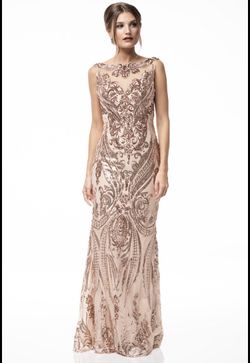 Rose gold sequins mermaid prom dress