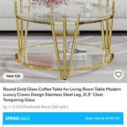 Round Modern Luxury Coffee Table And End Table