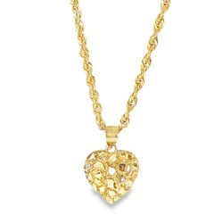 10k Yellow Gold Heart Charm Necklace