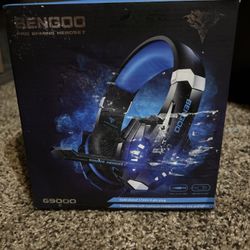 Bengoo Pro Gaming Headset, Blue And Black. Damaged Box, But Brand New