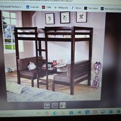 Coaster Hone Furnishings Hoaquin Twin Over Twin Convertible Loft Bed- Cappucino