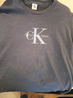 Vintage Calvin Klein Jeans men's classic CK monogram Logo short sleeve T-shirt.