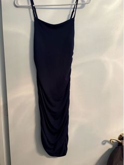 Ambiance navy blue ruched bodycon dress