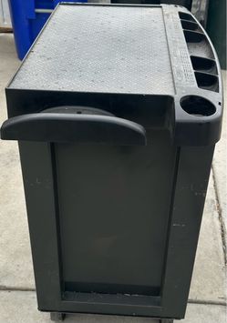 Black Plastic Rolling Tool Cart