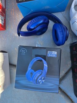 9S Wireless Over-Ear Bluetooth Headphones, 60 Hours Playtime, Hi-Fi Stereo, 6 EQ Modes, Built-in Microphone, Foldable Design, Blue