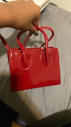 Red Patent Leather Mini Tote Bag