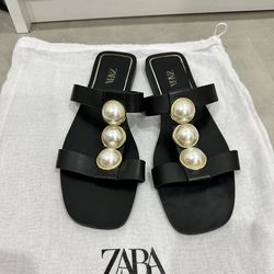 Zara pearl slippers