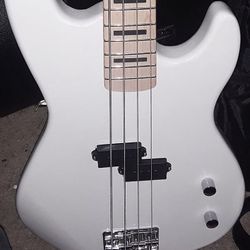 New White Bass Guitar Starter Kit Glarry No Pickguard
