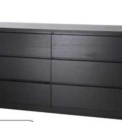IKEA Malm 6 Drawer Dresser With glass
