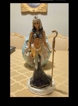 Cleopatra Goddess of Egypt Glass Mosaic Sculpture from The Bradford Exchange. She is 12.5" Tall.