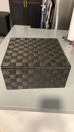 Black woven fabric box