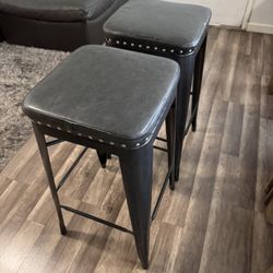 Two Gray Bar Stool 