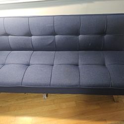 Blue Futon  Used As Couch