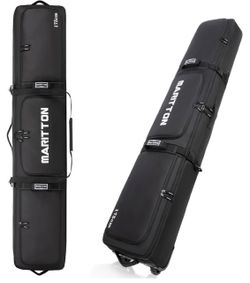Brand: maritto Double Rolling Ski Bag with Wheels, Padded Ski Bag for Air Travel to Hold 2 Pairs of Skis up to 175 or 190 cm.