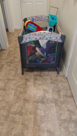 Crib and toys for sale all together Must go