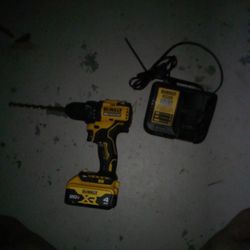 DeWalt 20 V Brushless Drill With A 20v XR 4ah Battery And Charger As Well 