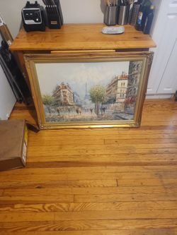 Original Painting of Paris Street Scene..