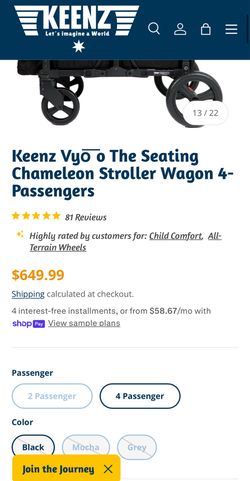•	“Keenz Chameleon 4-seater wagon