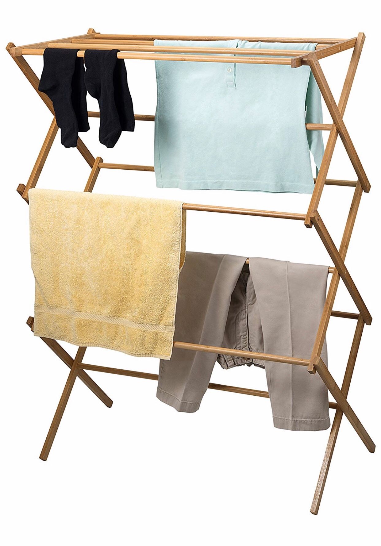 Retractable laundry drying rack