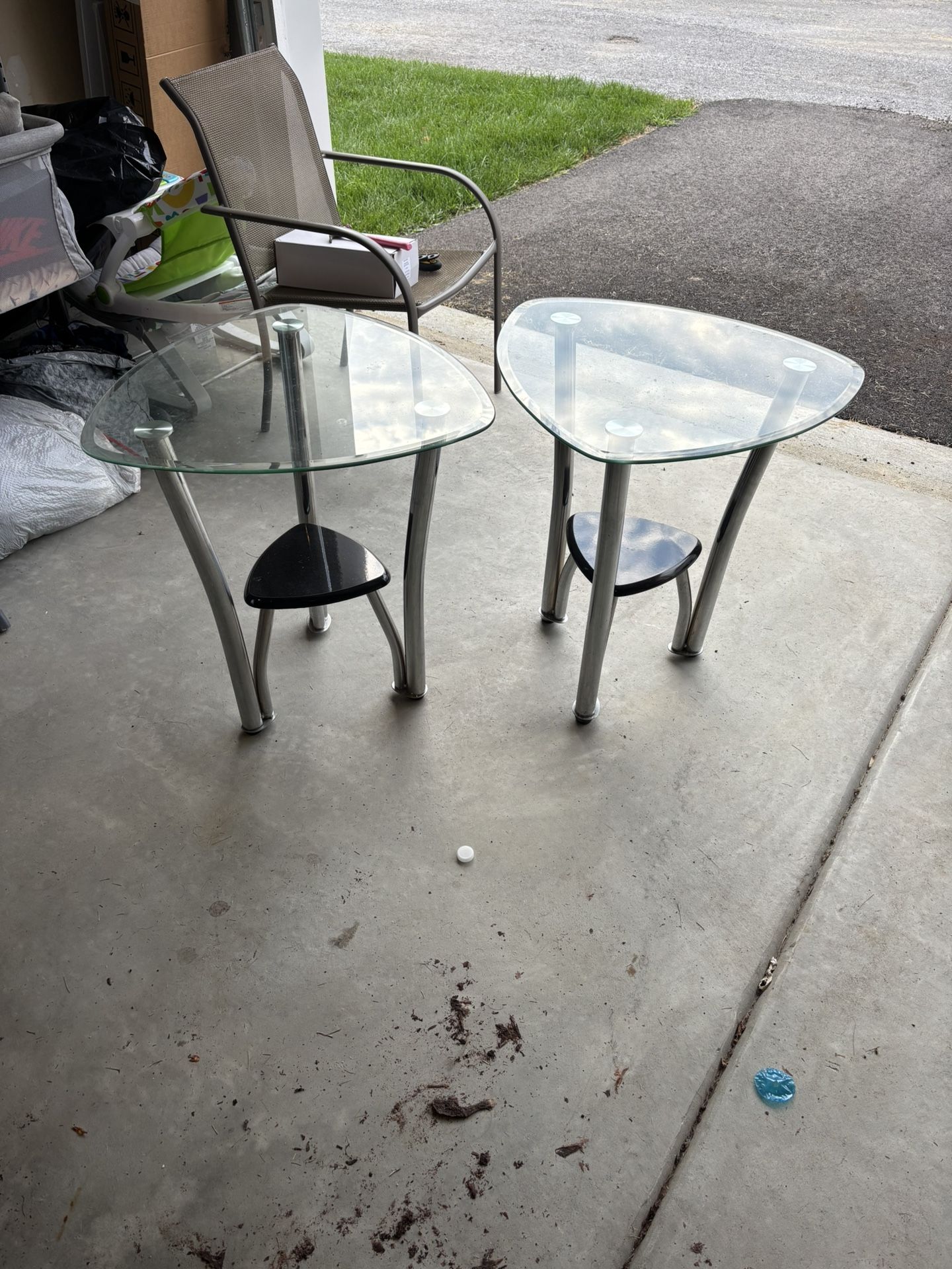 2 Glass End Tables