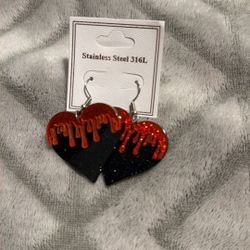 Heart Acrylic Earrings $5