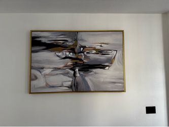 Large Modern Wall Art – Gold Frame