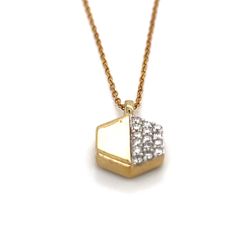 10kt Gold Rolo Hexagon Diamond 18” Necklace & Pendant .25ctw 2.00grams 147929 3