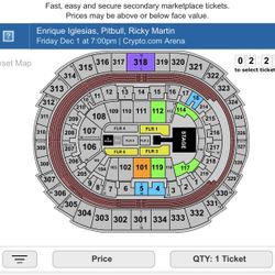 1 Ticket To Enrique Iglesias Tonight
