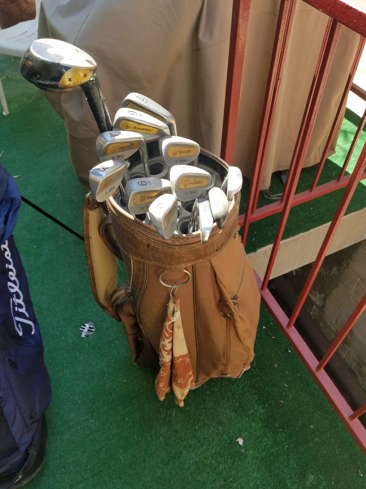 Right handed lynx golf clubs and bag