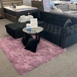 Beautiful Black Velvet Sectional!