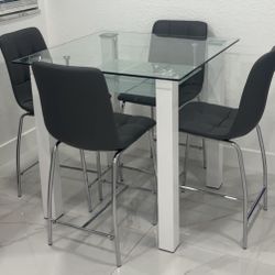 White & Grey Dining Set - Like New
