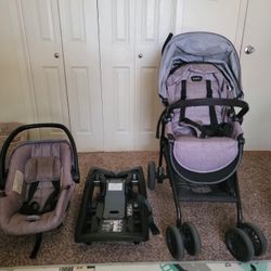Baby Stroller With Connected Car Seat & Base