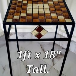 Small Tile Top Drink Table Indoors or Outdoors 