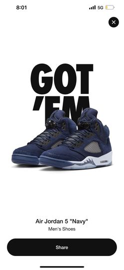 Jordan 5 Navy Blue 9.5