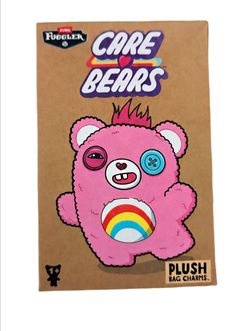 ZURU Fuggler Care Bears Mini Plush Bag Charm Pink Bear Keychain 2024