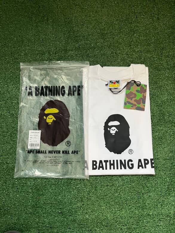 Black and white BAPE Streetwear Tee