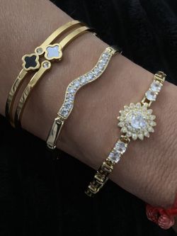 Gold Played Bracelets 