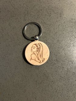 Laser Engraved Ariana Grande and Cat Keychains